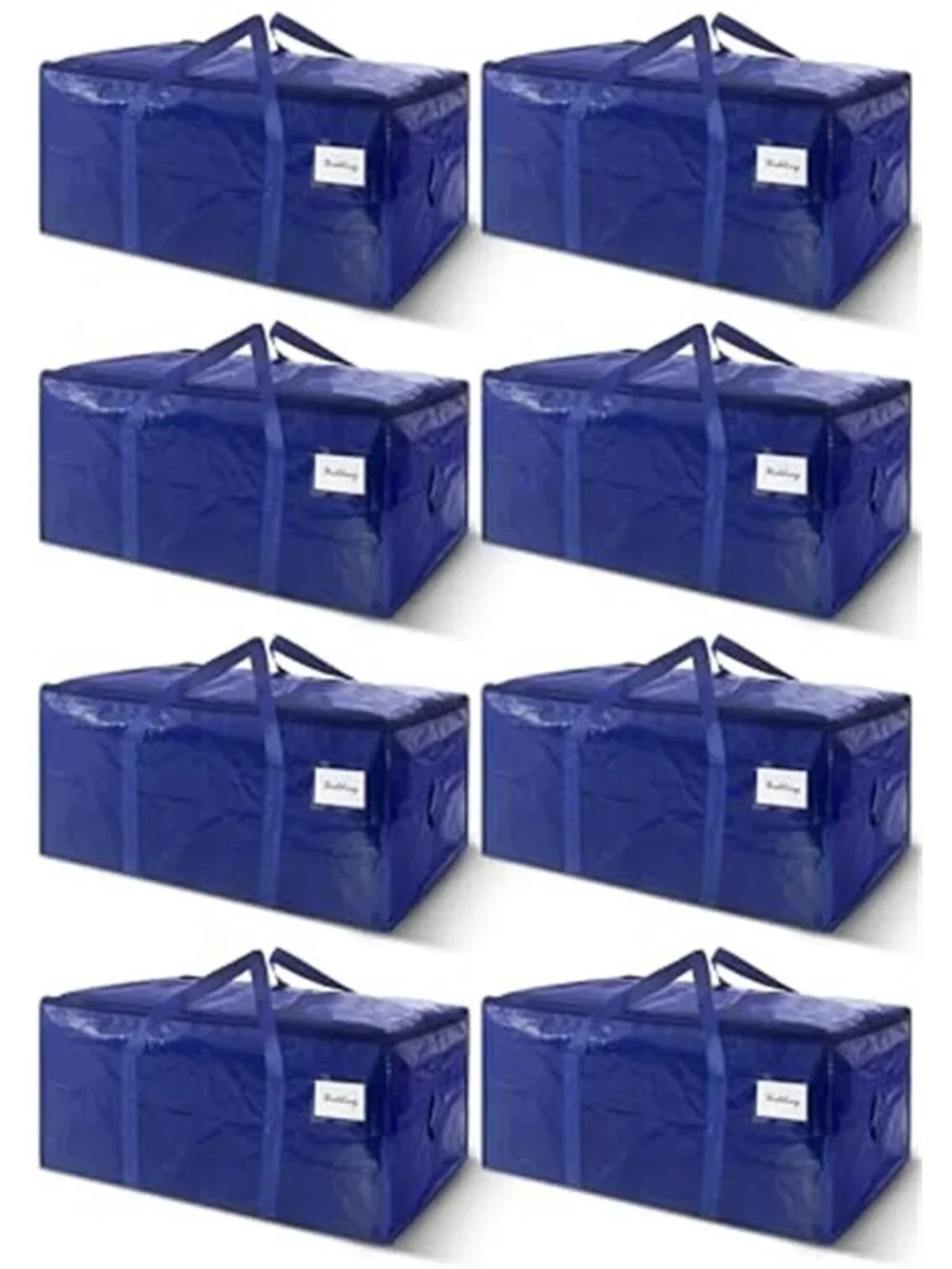 8 Pack Extra Heavy Duty Large Moving Bags with Strong Zipper & Carrying Handles
